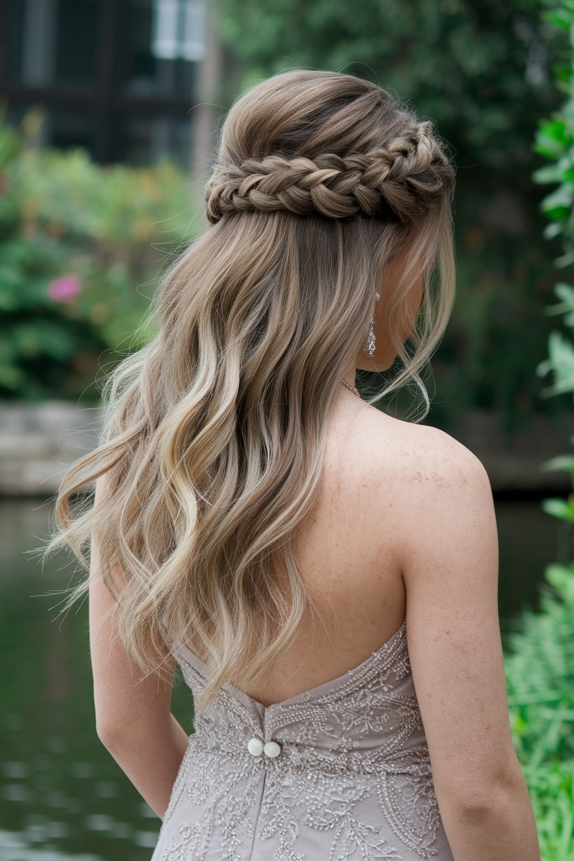 Prom Hairstyles Half Up Half Down Braid for a Chic Look outfit idea