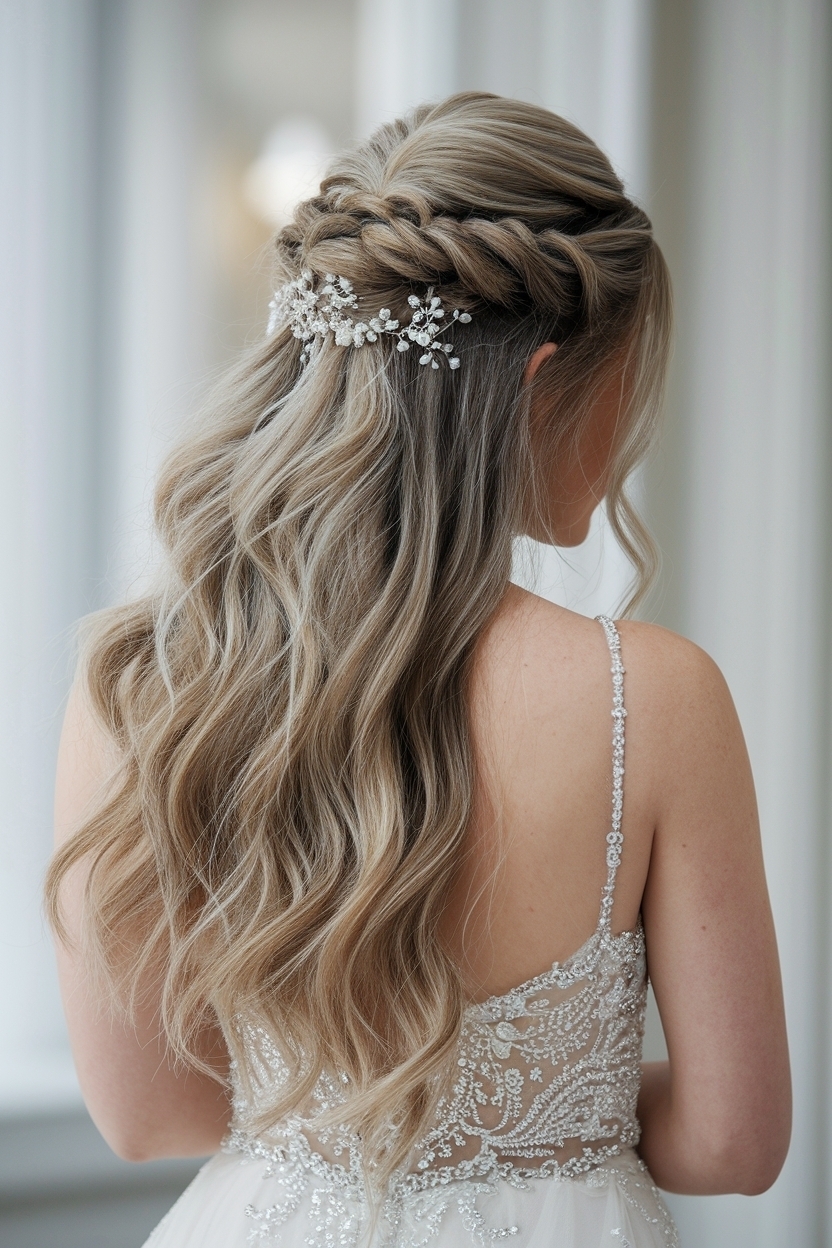 Prom Hairstyles Half Up Half Down Long for Stunning Flair outfit idea