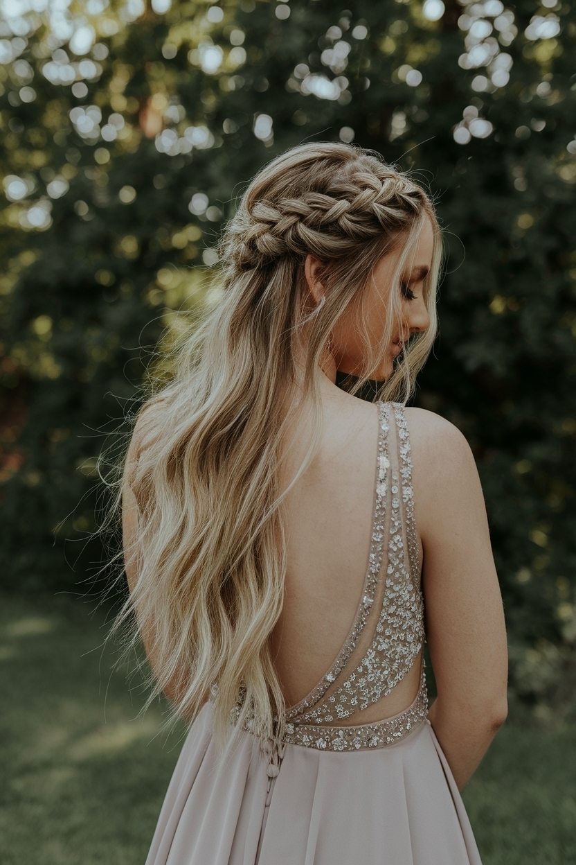 Prom Half Up Half Down Hair Braids for Glamorous Looks outfit idea