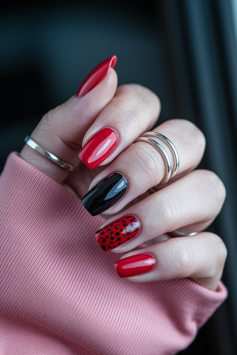 Red and Black Acrylic Nails Designs to Try Now outfit idea