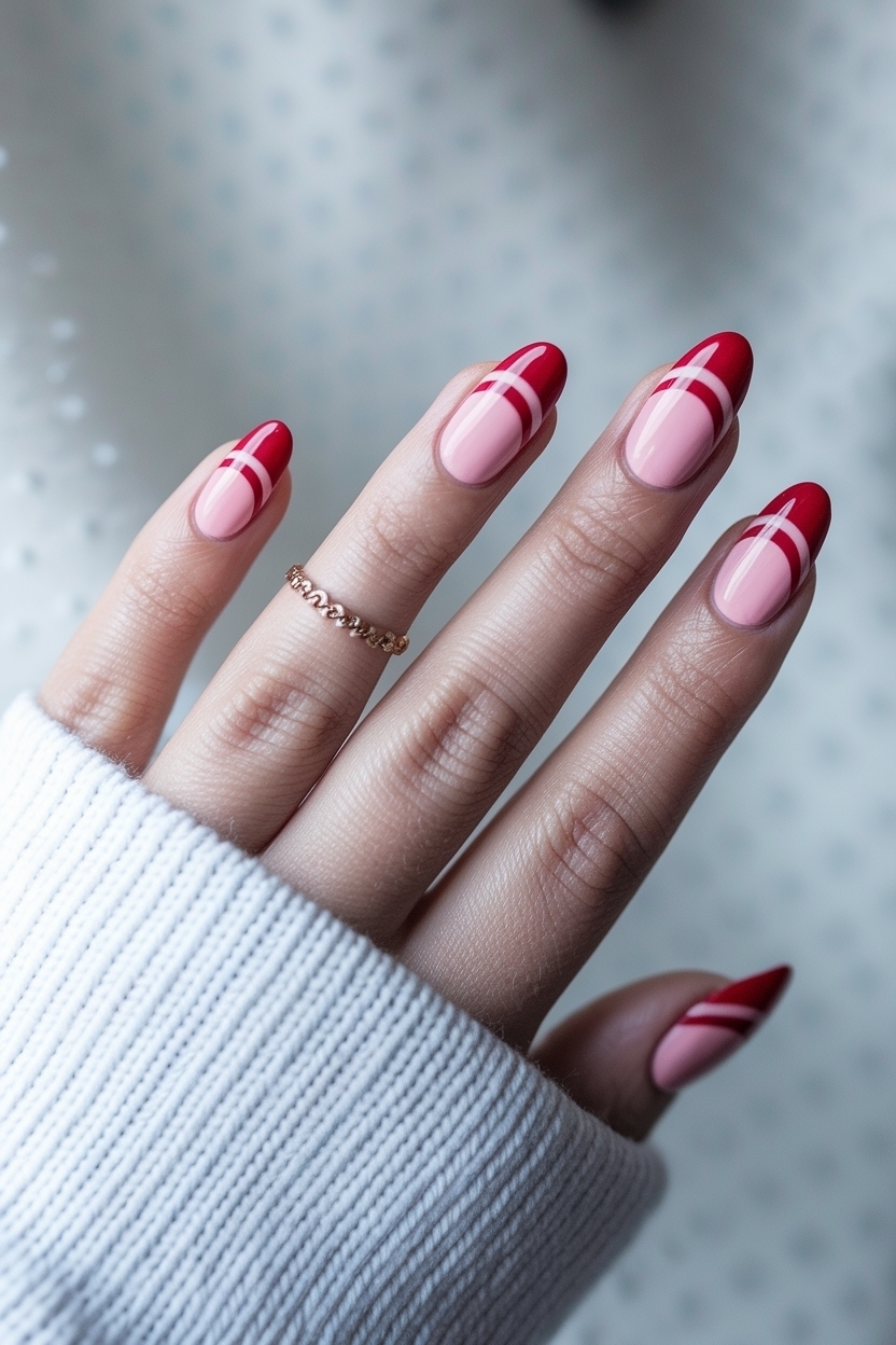Red and Pink French Tip Nails: A Bold Statement outfit idea