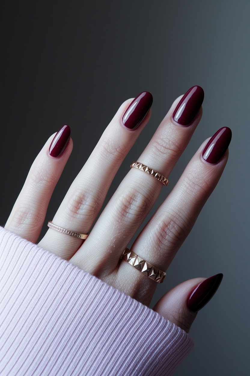 Red Wine Nails Design Burgundy: Fall Nail Inspirations outfit idea