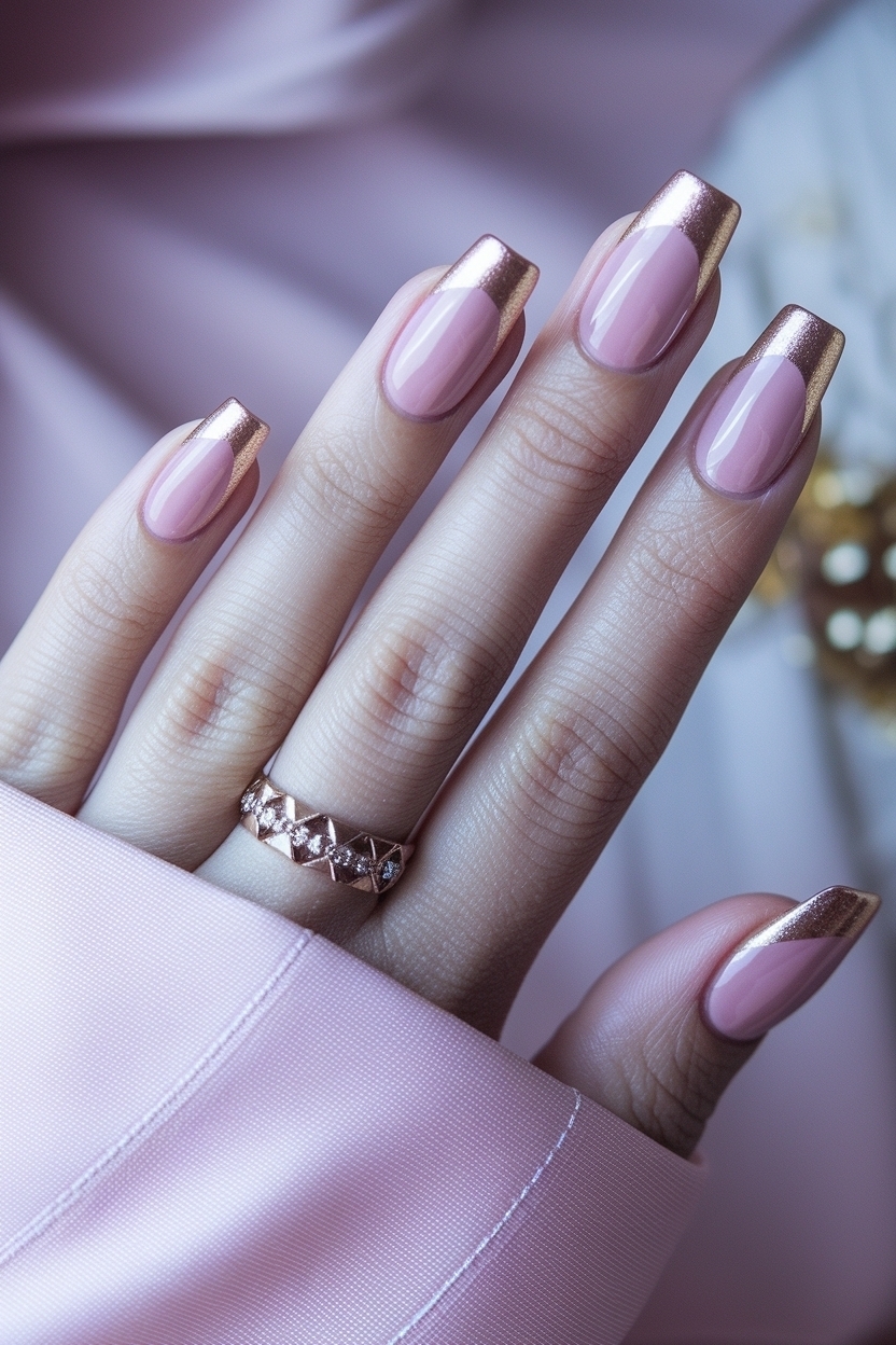 Embrace Chic with Rose Gold French Tip Nails Designs outfit idea