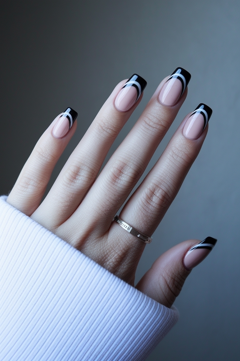 Trendy Short Black French Tip Nails for Every Occasion outfit idea