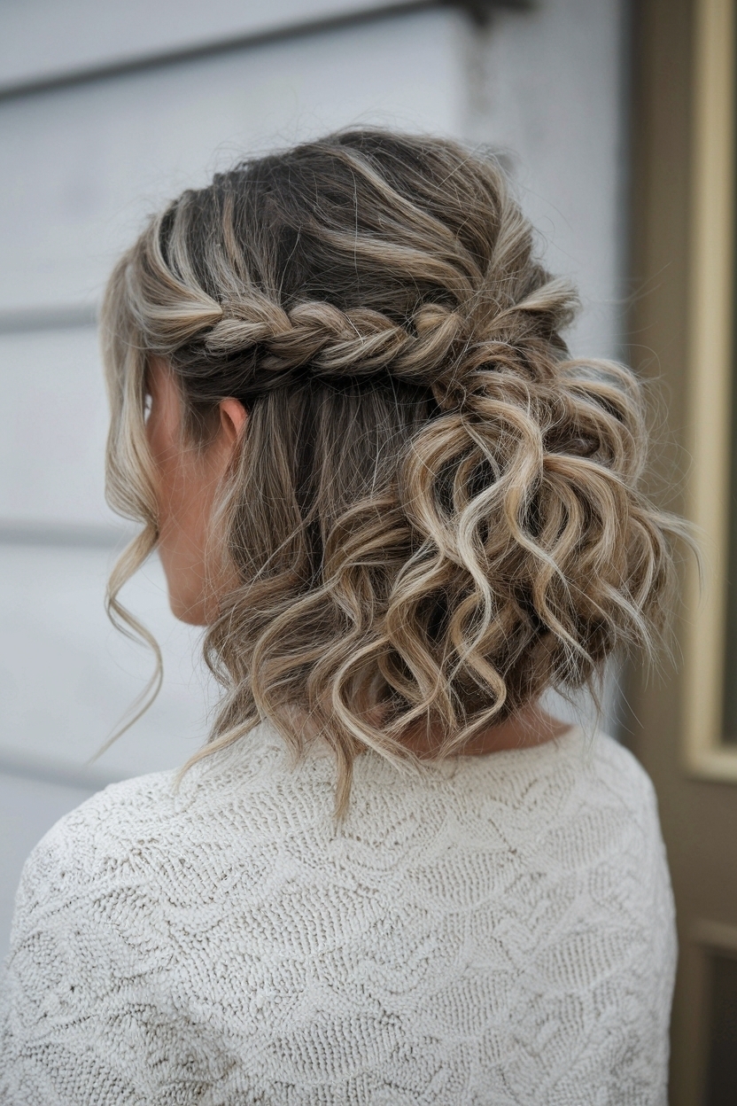 Short Curly Hairstyles Half Up Half Down for Instant Style outfit idea