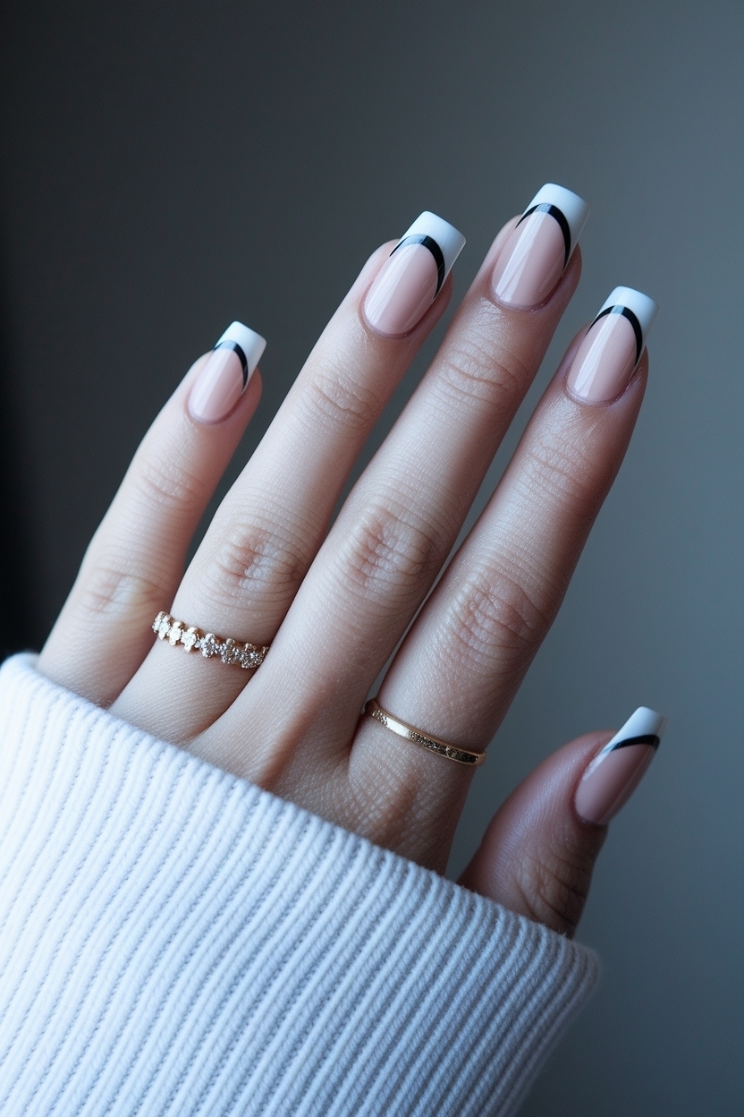 Unique Short Duck Nails French Tip Styles to Try outfit idea