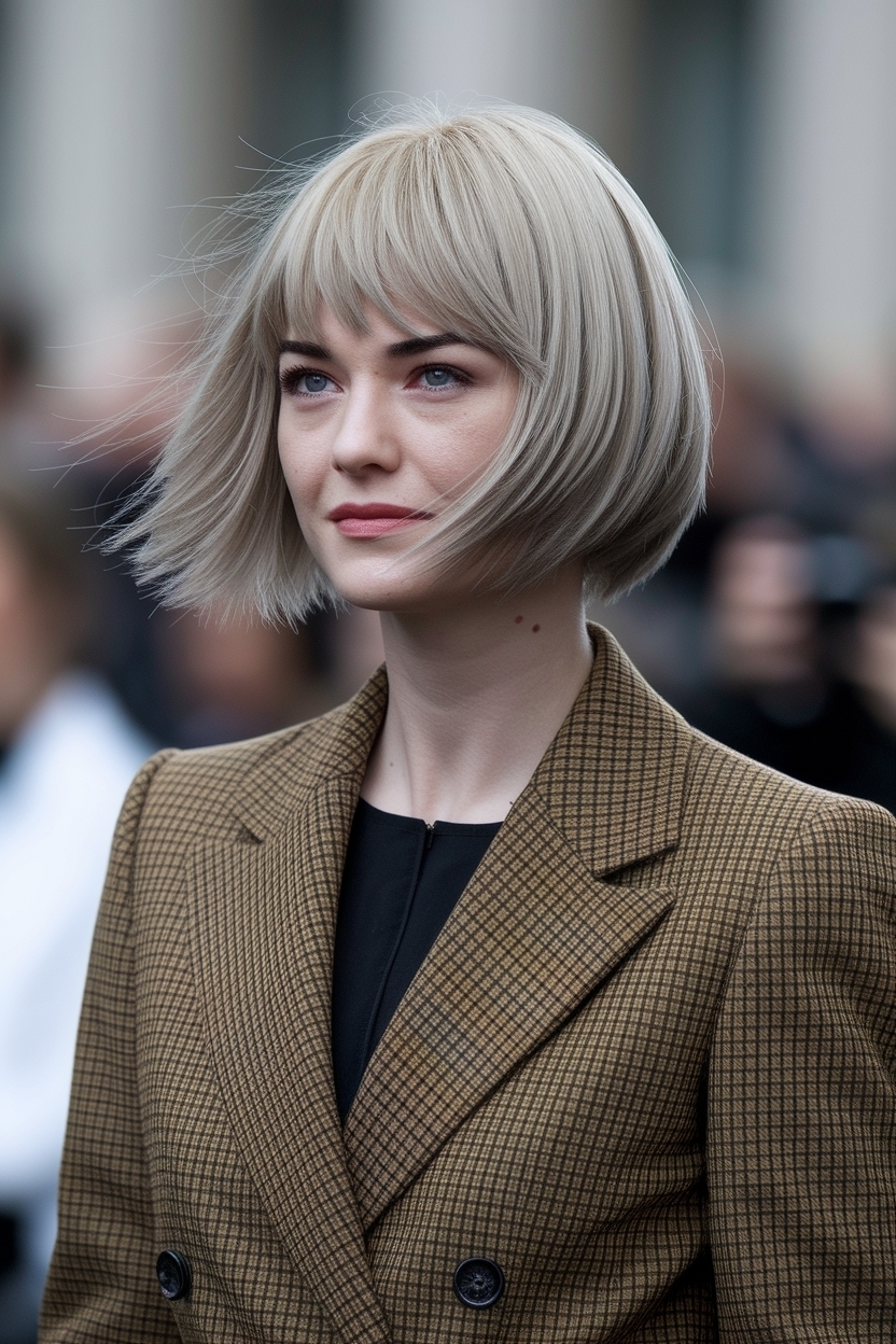 Short Hair Cuts for Women with Bangs: Flattering Options outfit idea