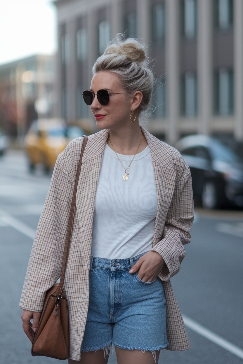 Short Hair Half Up Half Down Casual Styles for Every Day outfit idea