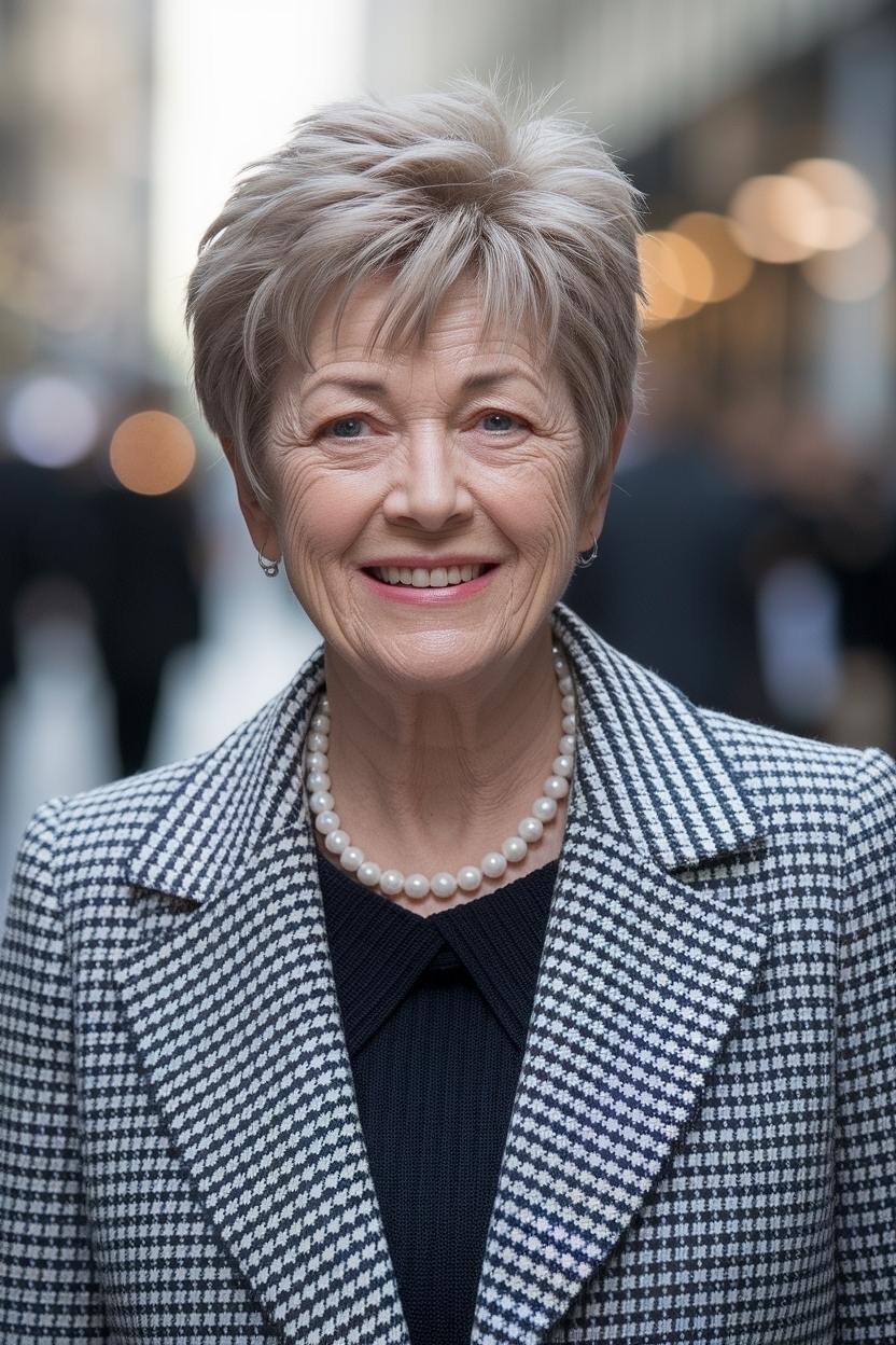 Short Hair Styles for Round Faces Older: Stylish Choices outfit idea