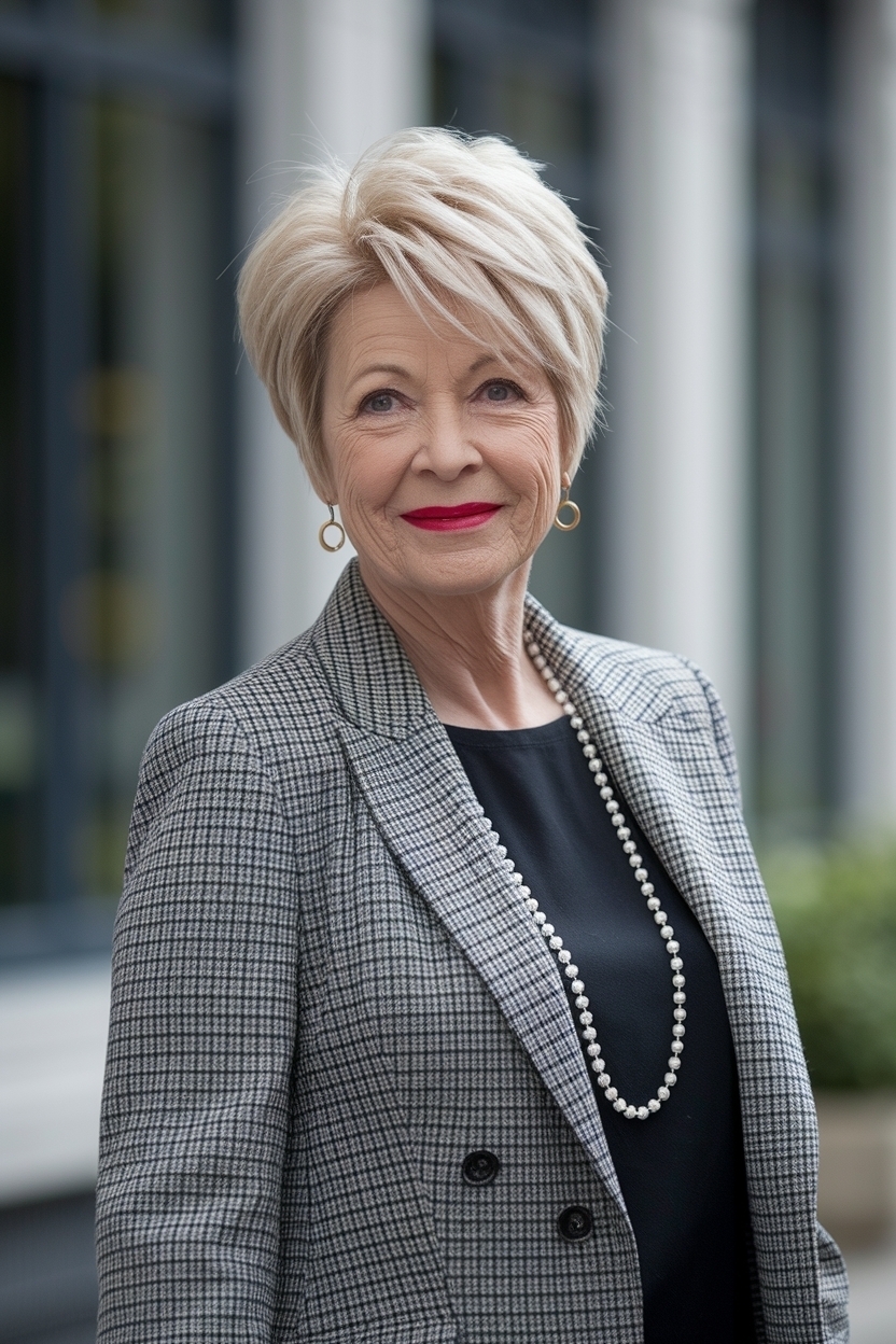 Short Hair Styles for Women Over 60 Chic and Modern outfit idea