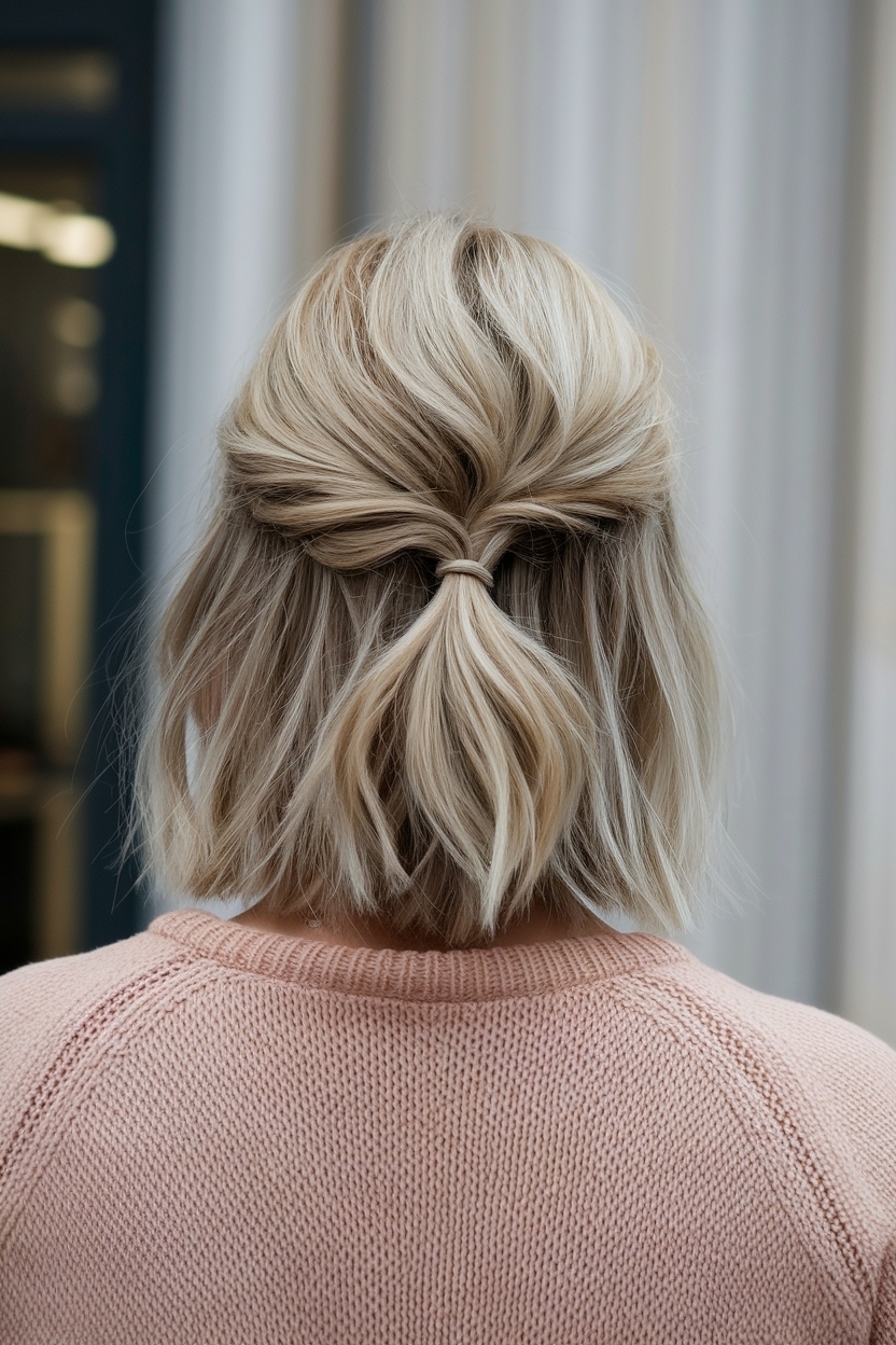 Short Hair Styles Half Up Half Down for Chic Vibes outfit idea