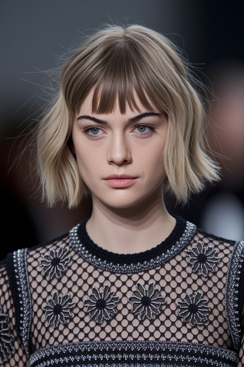 Short Haircuts for Women with Curtain Bangs: Fresh Cuts outfit idea