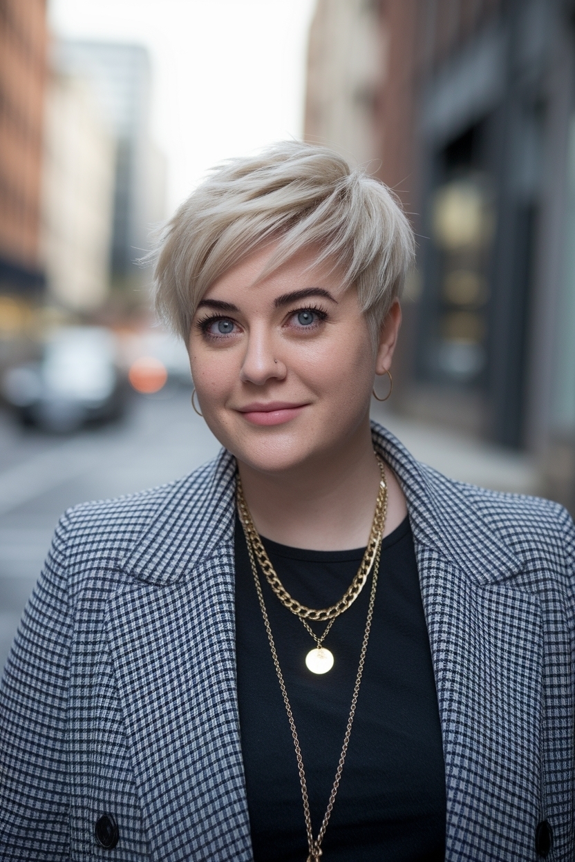 Short Hairstyle Women Round Face Plus Size Tips outfit idea