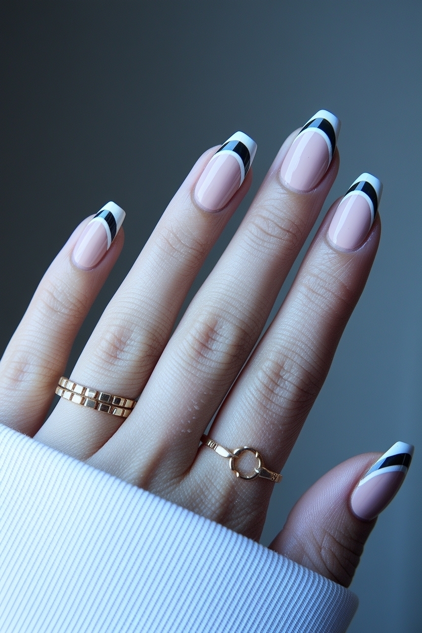 Chic Short Nail Designs with French Tips outfit idea