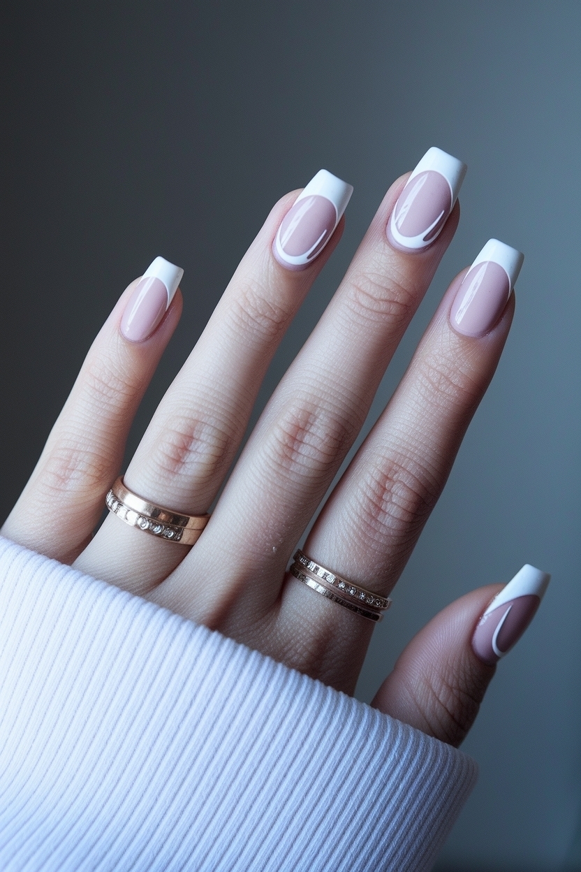 Inspiring Short Nails Ideas for French Tip Lovers outfit idea
