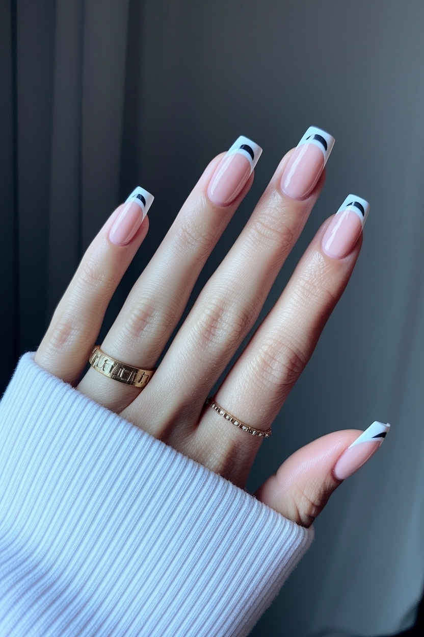 Short Square Acrylic Nails French Tips for Effortless Glam outfit idea
