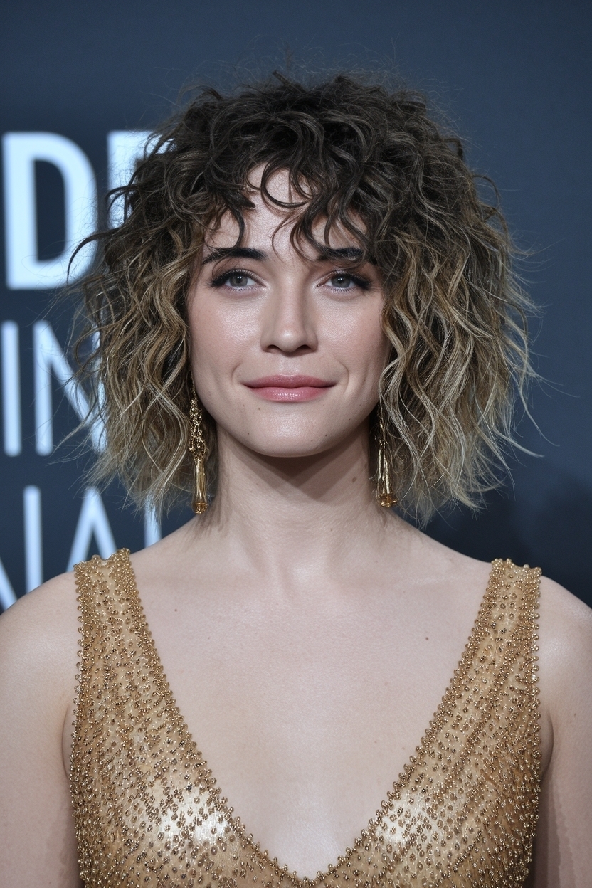 Shoulder Length Curly Hair with Layers Curls Medium Hairstyles outfit idea