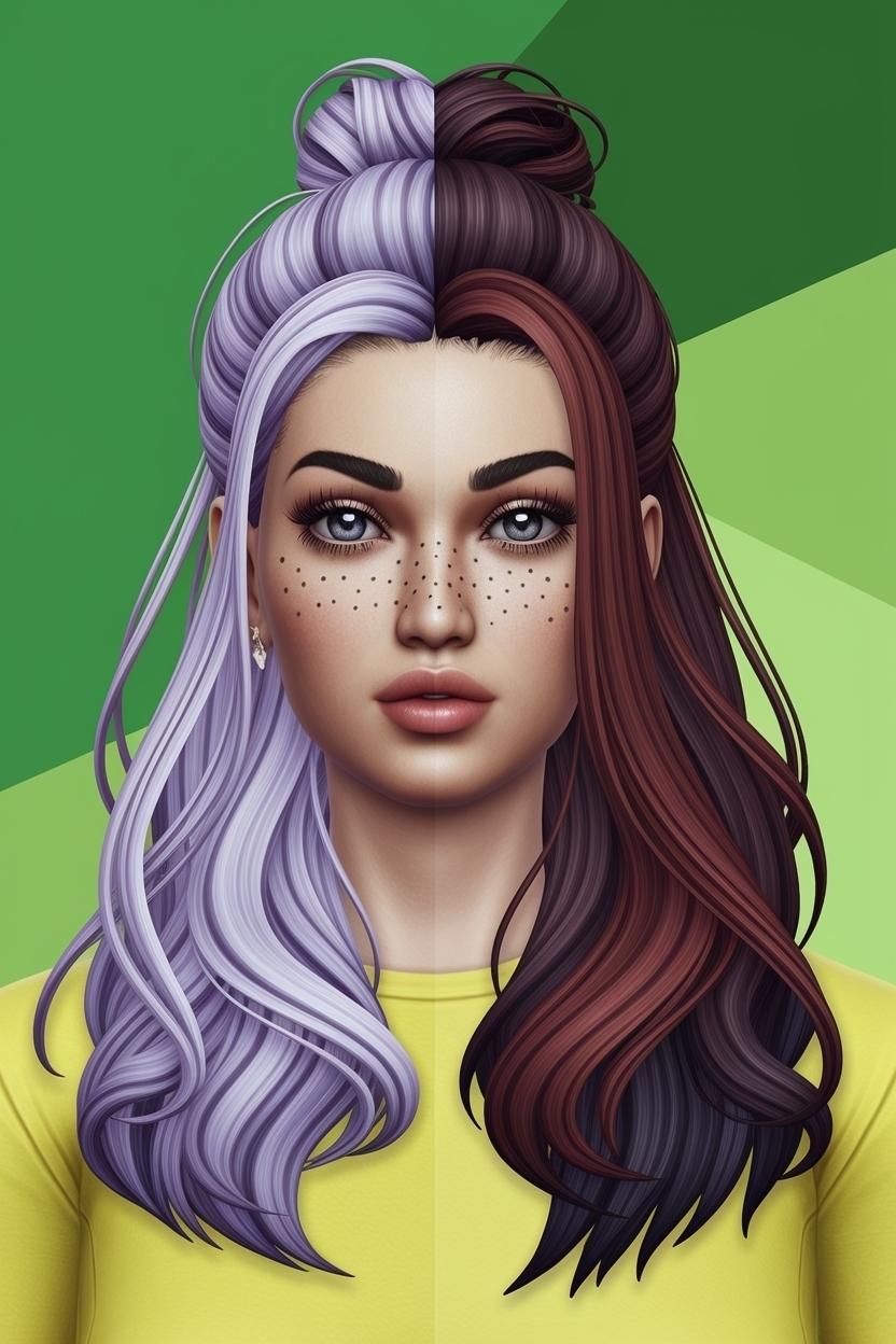 Sims 4 CC Half Up Half Down Hair: Best Custom Options outfit idea