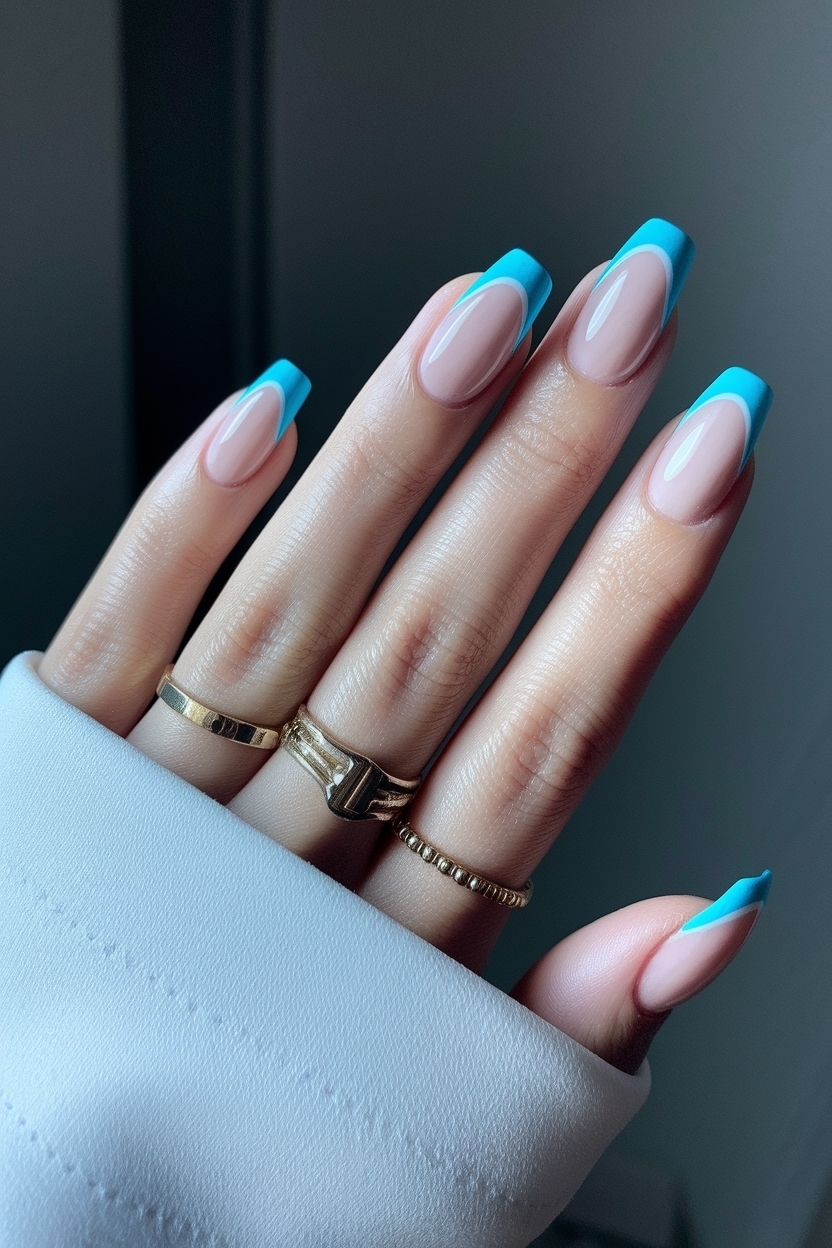 Brighten Your Day with Sky Blue French Tip Nails outfit idea