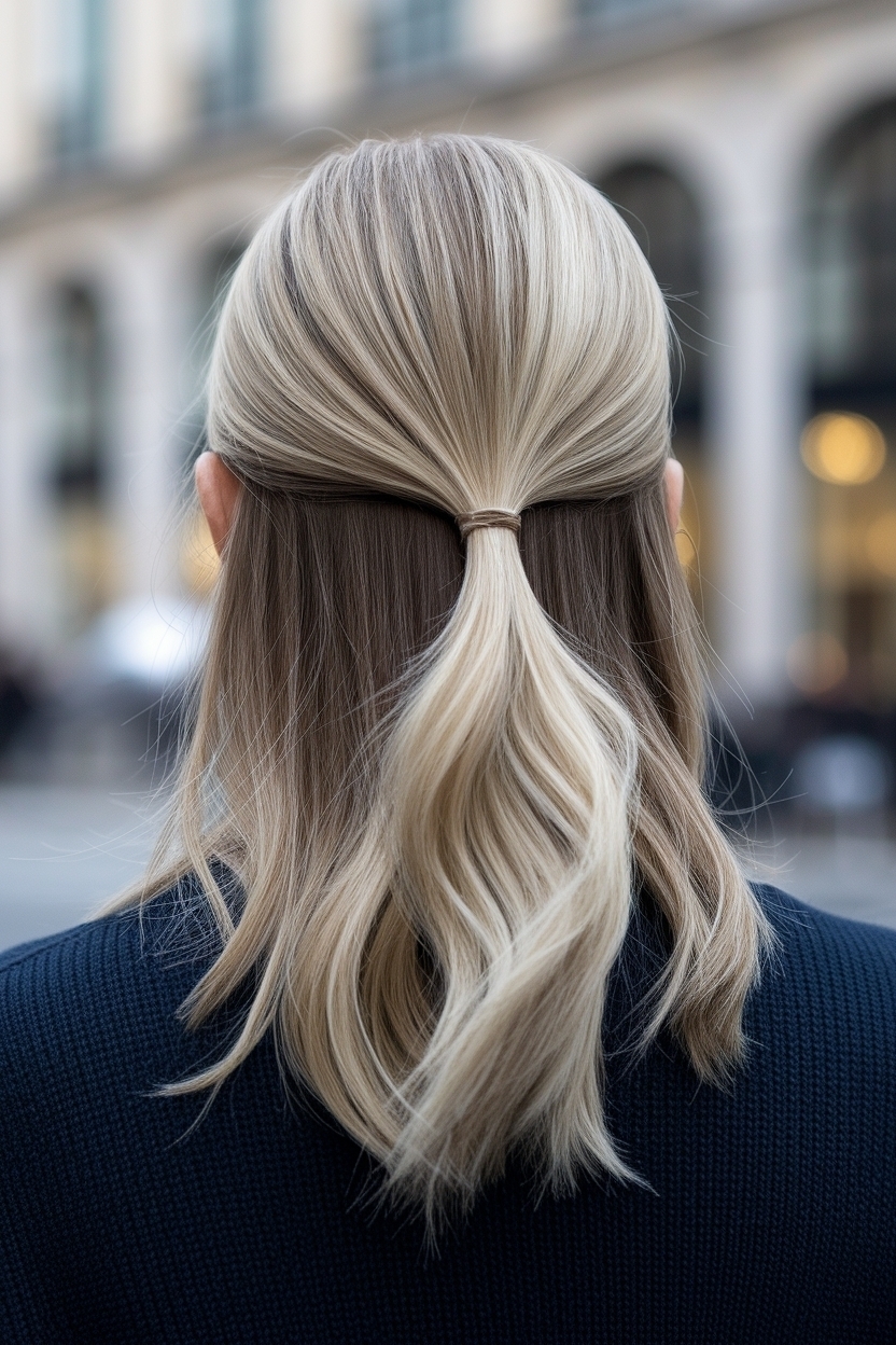 Slick Back Hairstyles Half Up Half Down for a Polished Finish outfit idea