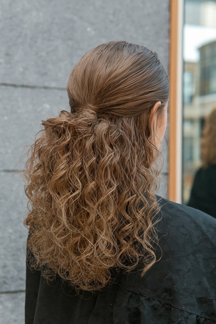 Slick Half Up Half Down Hair Curly Styles for a Polished Finish outfit idea