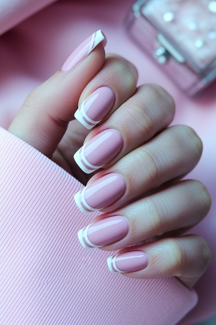 Soft Pink French Tip Nails for a Subtle, Elegant Touch outfit idea