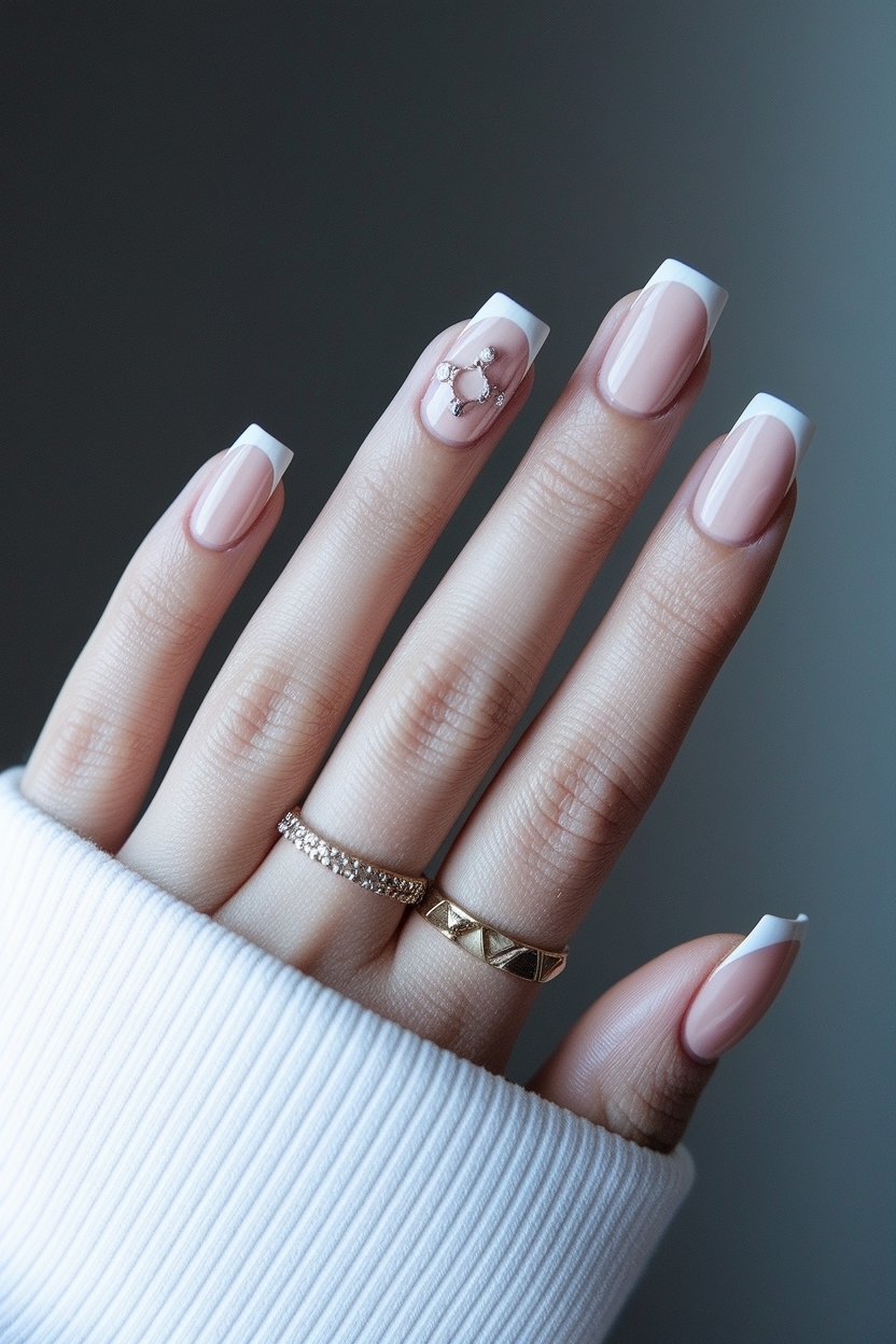 Creative Square French Tip Nails with Design Ideas to Explore outfit idea