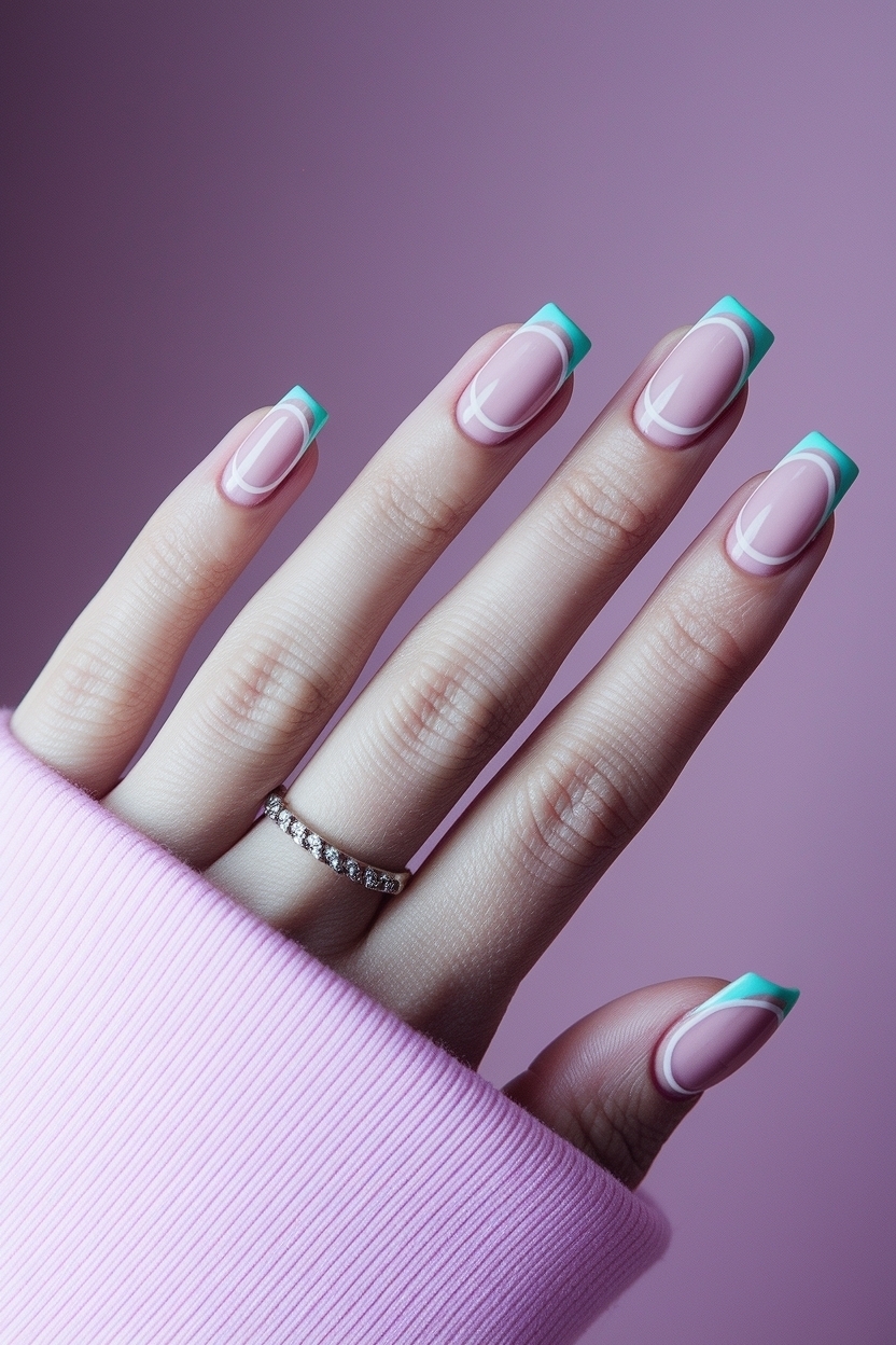 Square Pink French Tip Nails: Bold and Beautiful Options outfit idea