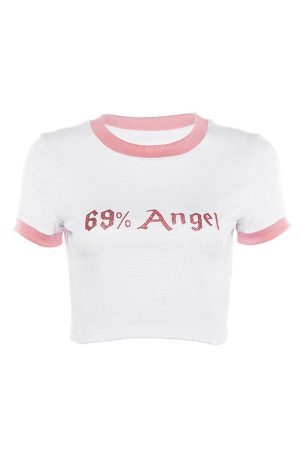 Style Core Aesthetics, New Style Trends - 69% Angel Crop Tee