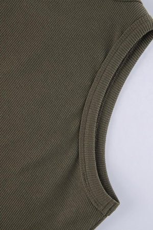 Style Core Aesthetics, New Style Trends - Abstract Print Rib Crop Tank Top