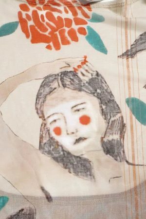 Style Core Aesthetics, New Style Trends - Abstract Woman Backless Crop Top