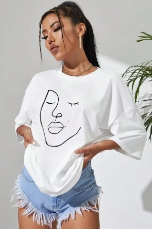 Style Core Aesthetics, New Style Trends - Abstract Woman Face Tee