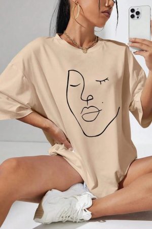 Style Core Aesthetics, New Style Trends - Abstract Woman Face Tee