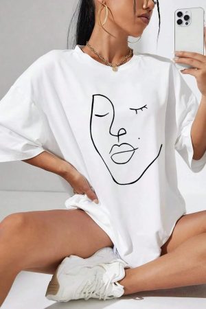 Style Core Aesthetics, New Style Trends - Abstract Woman Face Tee