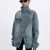 Style Core Aesthetics, New Style Trends - Acubi Asymmetrical Denim Jacket
