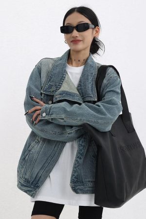 Style Core Aesthetics, New Style Trends - Acubi Asymmetrical Denim Jacket