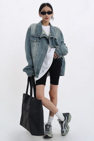Style Core Aesthetics, New Style Trends - Acubi Asymmetrical Denim Jacket