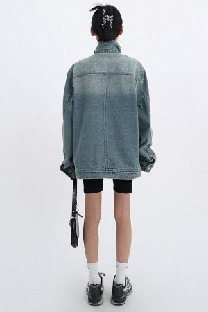 Style Core Aesthetics, New Style Trends - Acubi Asymmetrical Denim Jacket