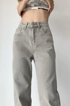 Style Core Aesthetics, New Style Trends - Acubi Straight Leg Gray Jeans