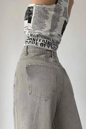 Style Core Aesthetics, New Style Trends - Acubi Straight Leg Gray Jeans