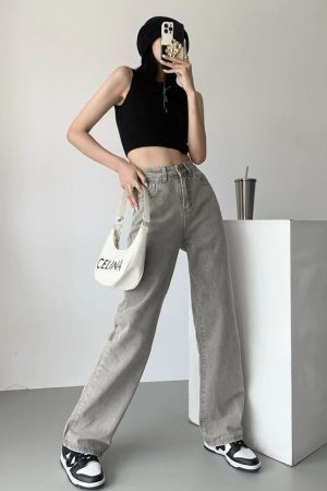 Style Core Aesthetics, New Style Trends - Acubi Straight Leg Gray Jeans