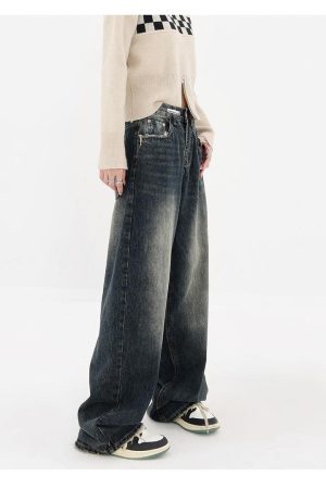Style Core Aesthetics, New Style Trends - Acubi Wide Leg Dark Jeans