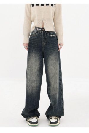 Style Core Aesthetics, New Style Trends - Acubi Wide Leg Dark Jeans