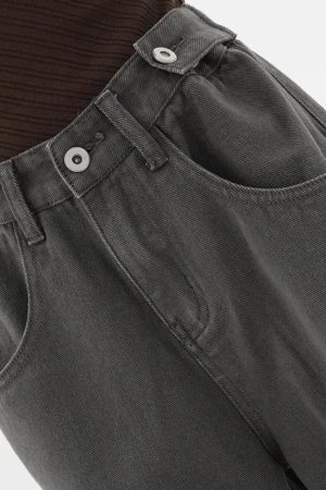 Style Core Aesthetics, New Style Trends - Adjustable Waist Baggy Denim Jeans