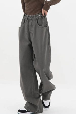 Style Core Aesthetics, New Style Trends - Adjustable Waist Baggy Denim Jeans