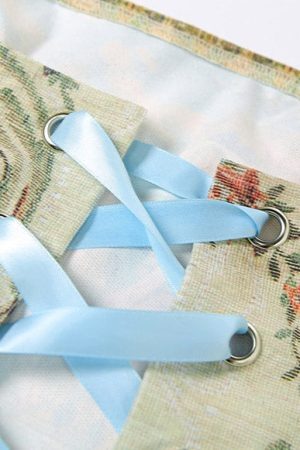 Style Core Aesthetics, New Style Trends - Aestheic Embroidered Corset Top