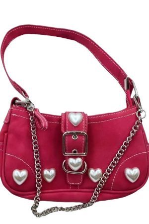 Style Core Aesthetics, New Style Trends - Aguela | Sac à épaule perle coeur Y2K