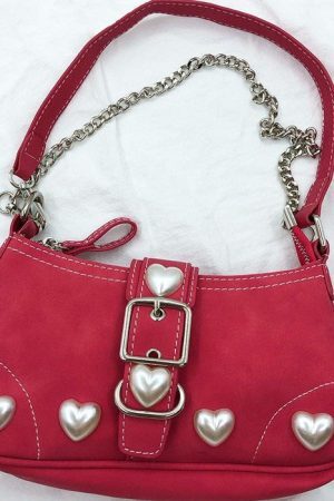 Style Core Aesthetics, New Style Trends - Aguela | Sac à épaule perle coeur Y2K