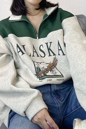 Style Core Aesthetics, New Style Trends - Alaska Zip Up Sweatshirt