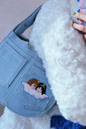 Style Core Aesthetics, New Style Trends - Alia | Sac à épaule ange cousu denim